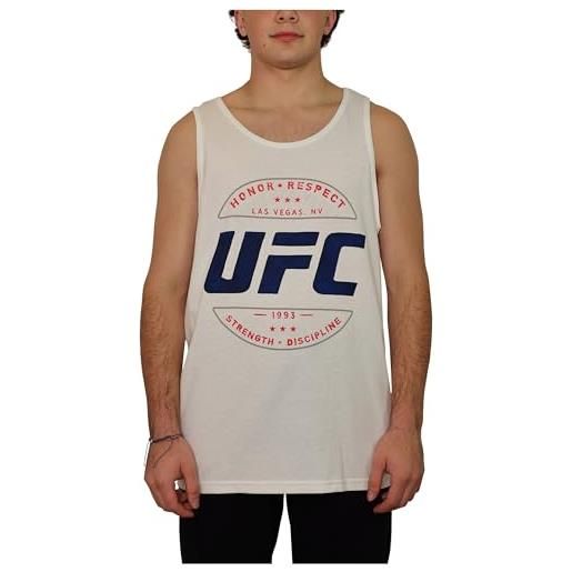 Reebok ufc las vegas, nv 1993 canotta da uomo, colore: bianco, bianchi, bianchi, s