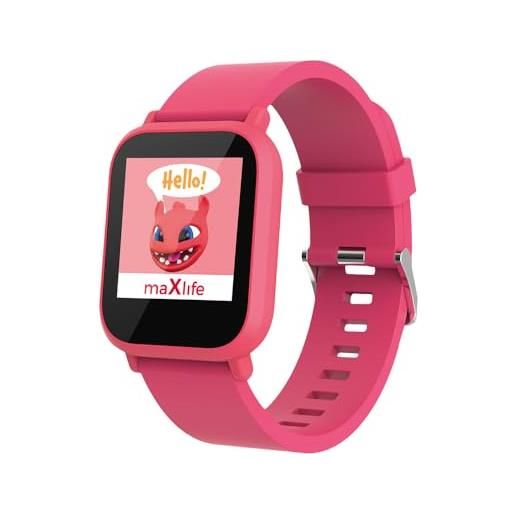 FOREVER maxlife smartwatch kids mxsw-200 rosa app fit4kid, 4 modalità sportive, monitoraggio del sonno, funzionamento della maschera, impermeabile ip68, monitoraggio della frequenza cardiaca, notifiche, 4