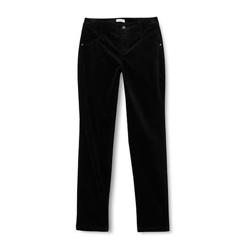 s.Oliver pantaloni in velluto a coste dalla vestibilità comoda, nero, 46w x 30l donna
