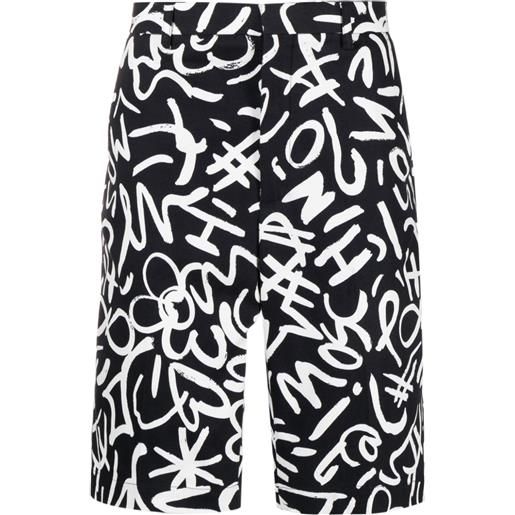 Moschino shorts con monogramma - nero