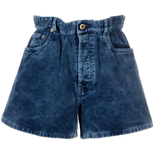Miu Miu shorts mini con logo - blu