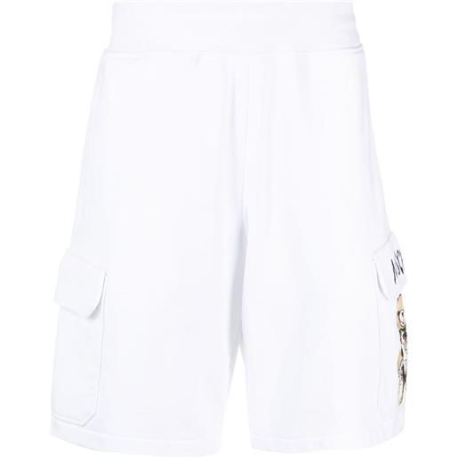 Moschino shorts con motivo teddy bear - bianco