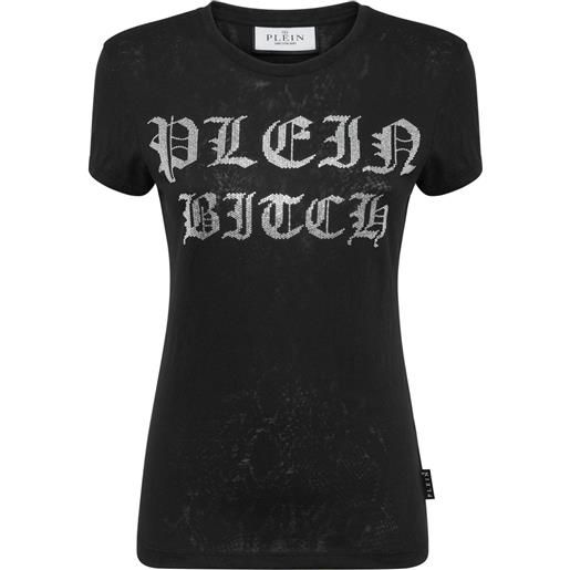 Philipp Plein t-shirt sexy pure gothic plein con decorazione - nero
