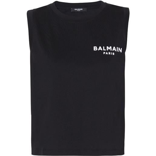 Balmain top con logo - nero
