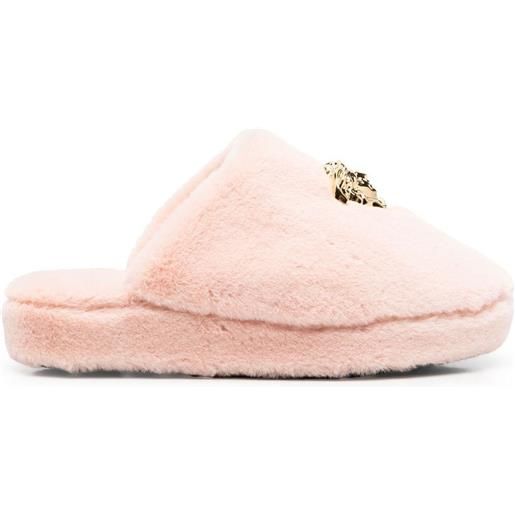 Versace slippers medusa in finta pelliccia - rosa