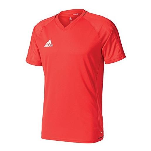 adidas tiro 17 training jersey, maglietta uomo, rosso (escarl/nero/bianco), m