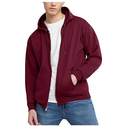 Hanes eco. Smart felpa con cappuccio in pile con cerniera integrale, da uomo, navy, xxx-large