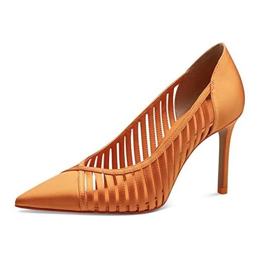 Tamaris 1-1-22438-30 scarpe da ginnastica da donna, décolleté, arancione satin, 35 eu