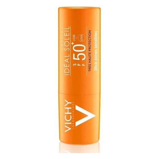 Vichy idéal soleil stick solare zone sensibili spf 50 protezione viso 9 g