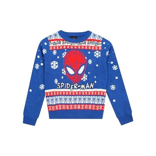 Marvel maglione natalizio spiderman | spider-man maglioni natalizi bambino | maglione natale bambino | blu 11-12 anni