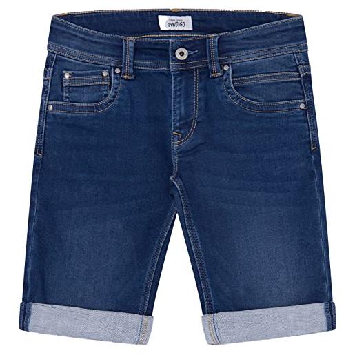 Pepe Jeans tracker short, pantaloncini bambini e ragazzi, blu (denim-js0), 8 anni