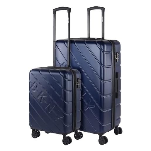 Dkny - set valigie - set valigie rigide offerte. Valigia grande rigida, valigia media rigida e bagaglio a mano. Set di valigie con lucchetto combinazione tsa, marino