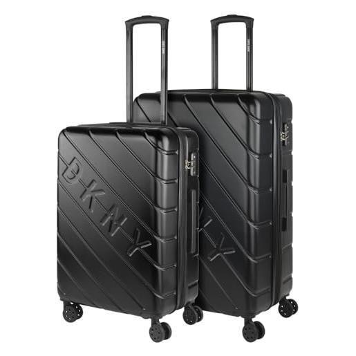 Dkny - set valigie - set valigie rigide offerte. Valigia grande rigida, valigia media rigida e bagaglio a mano. Set di valigie con lucchetto combinazione tsa, nero