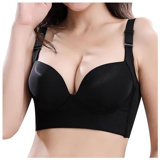 BDROX bra hide back fat, deep cup bra hides back fat full back coverage, back fat bra with shapewear, women's push up bra (black, 44/100cde)
