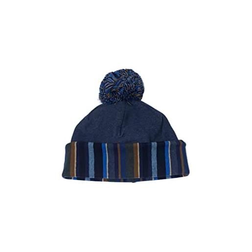 Gallo cappello bambino berretto pom pon righe multicolor ap503417 blu/sabbia (2(1/4 anni))
