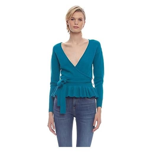Kocca maglia peplum con cintura blu donna mod: laealle size: m