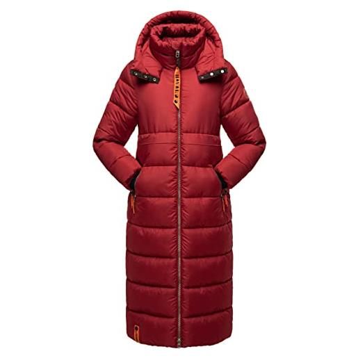 Navahoo cappotto caldo invernale da donna, con cappuccio, fiore di cristallo, taglie xs-xxl, blood red, xl