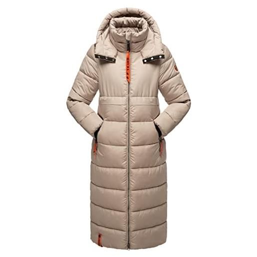 Navahoo - cappotto invernale trapuntato da donna con cappuccio e fiori di cristallo, taglie xs - xxl, marina militare, m