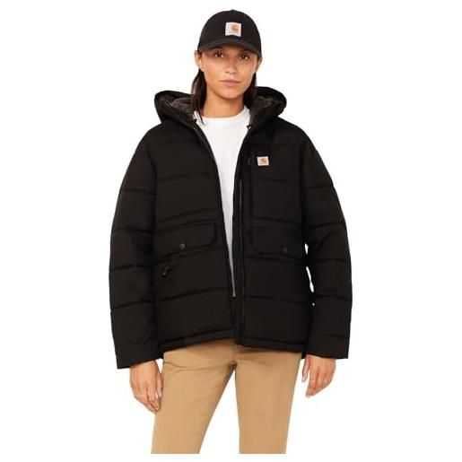 Carhartt giacca da donna relaxed fit - giacca isolata con superficie idrorepellente e tecnologia wind fighter, nero , s