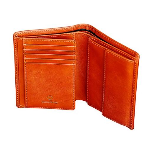 Cronus & Rhea - portafoglio con portamonete realizzato in pelle (charon) - fermasoldi - con scatola regalo - uomini (cognac)