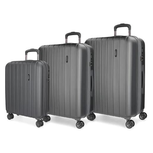 MOVOM set di valigie in legno, taglia unica, grigio, taglia unica, set valigia