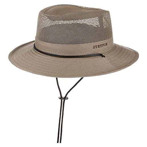 Stetson takani cappello safari donna/uomo - trekking outdoor mesh con sottogola estate/inverno - m (56-57 cm) beige