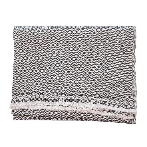yanopurna sciarpa in cashmere 100% lana cashmere, 68x190 cm, sciarpa in cashmere tessuta a mano dal nepal, unisex, lavaggio a mano, nero-grigio, motivo a quadri