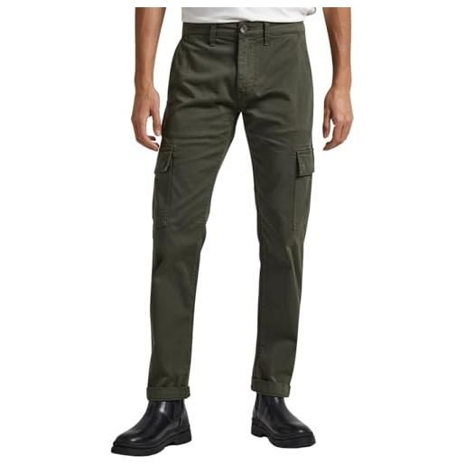 Pepe Jeans sean, pantaloni uomo, verde (olive), 32w / 34l