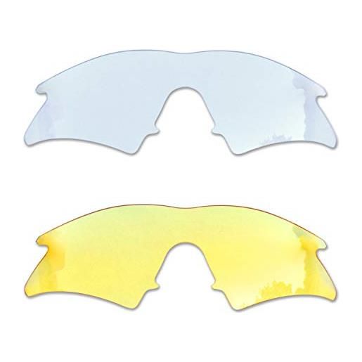 SOODASE per oakley m frame sweep occhiali da sole trasparente/giallo trasparente 2 coppie lenti di ricambio