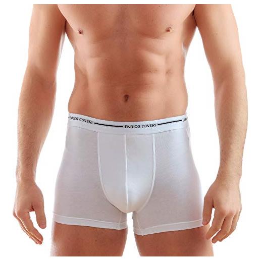 Enrico Coveri boxer uomo offerta 6 pezzi bielastico elastico esterno eb1000 (6 pezzi_bianco, xxl)