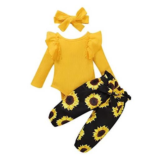 Verve Jelly neonata neonata vestiti lavorati a maglia manica lunga ruffle pagliaccetto tuta floreale halen pantaloni bowknot fascia 3 pezzi