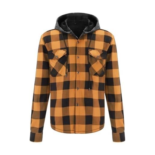 HANXIULIN giacca in pile oversize con calda imbottitura, da uomo su entrambi i lati, per le mezze stagioni, da uomo, colore: arancione. , xxl