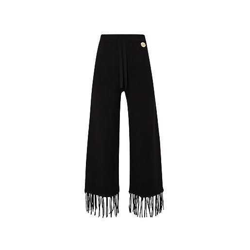 Liu Jo Jeans liu jo pantaloni donna, modello in maglia lungo con frange, in misto viscosa, colore nero nero nero
