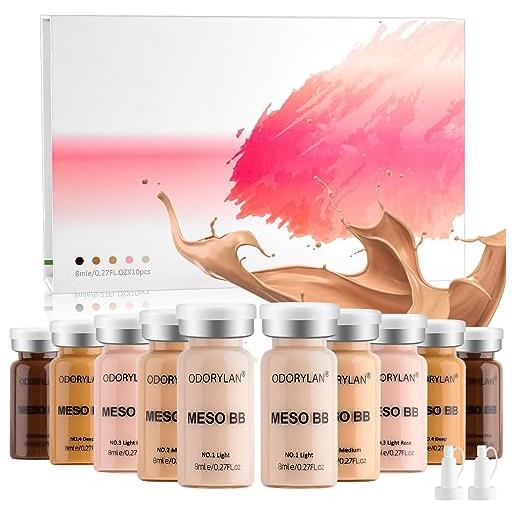 TRESSON bb pigment glow siero starter kit acido ialuronico essenza foundation skin care kit 8 ml 10 pezzi combinati con niacinamide e peptidi per illuminare il tono della pelle, fondotinta