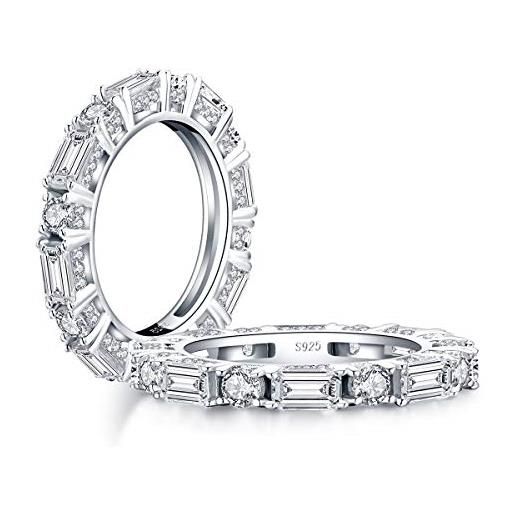 AINUOSHI anello, anello di fidanzamento, anello regalo, anello da donna in argento sterling 925 4 mm rotondo/quadrato/cuore