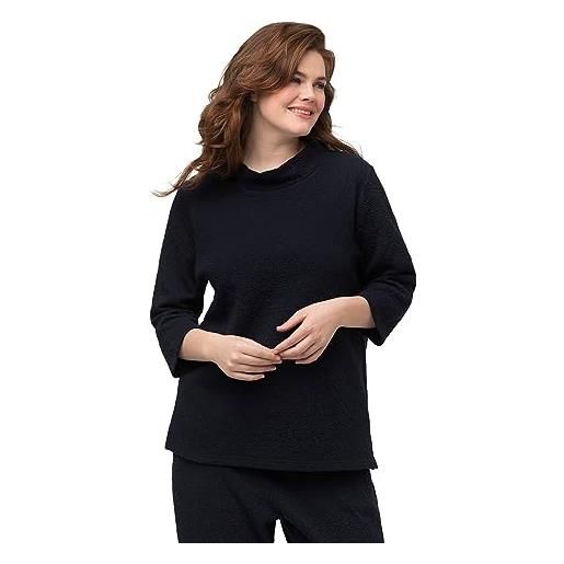 Ulla popken structured sweatshirt felpe, marine, 48-50 donna