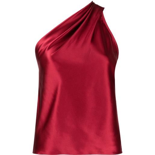 Michelle Mason top asimmetrico con scollo all'americana - rosso