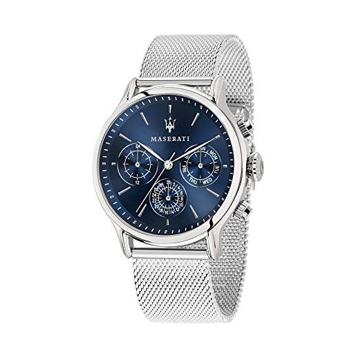 Maserati orologio da uomo, collezione epoca, movimento al quarzo, multifunzione, in acciaio - r8853118013