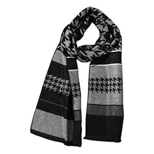 LumiSyne invernale sciarpa in lana per uomo stile d'affari foulard a quadri strisce classiche sciarpa lunga in cashmere morbido con nappa