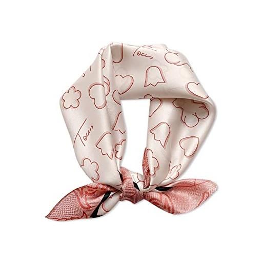 LumiSyne sciarpe di seta donna piccolo foulard quadrato stampa animalier motivo leopardato morbido leggera bandane fascia per capelli fazzoletto wristband decorazione copricapo