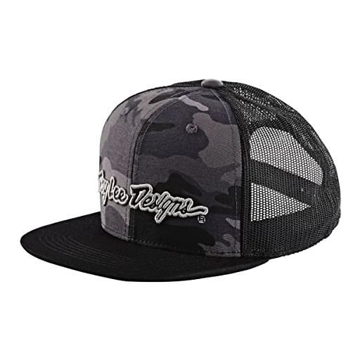 Troy Lee Designs cappello snapback signature camo, nero, taglia unica unisex-adulto