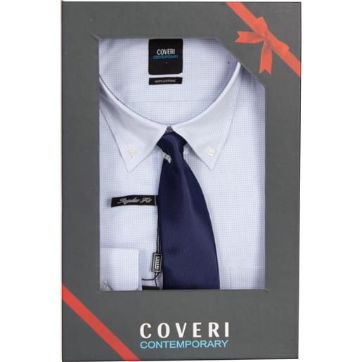 Coveri Contemporary camicia a quadri button down con cravatta in scatola regalo