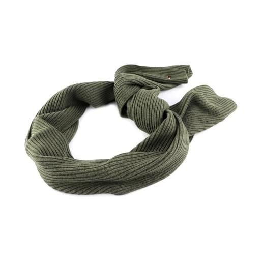 Tommy Hilfiger essential flag knitted scarf army green melange