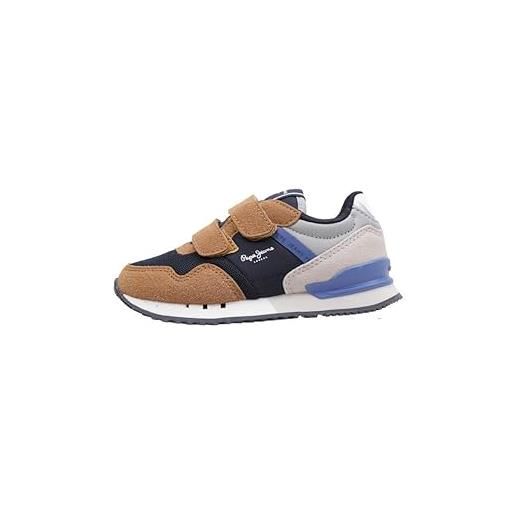 Pepe Jeans london forest bk, scarpa da ginnastica bambini e ragazzi, marrone (cognac), 25 eu