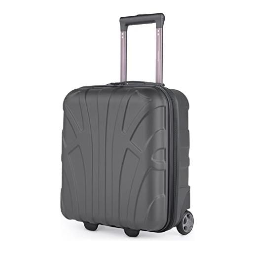 SUITLINE - valigia piccola 45x36x20 cm, bagaglio a mano easyjet in franchigia sotto il sedile, trolley da cabina leggero, 30 litri, guscio rigido in abs, grafite