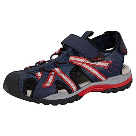 Geox j borealis boy, sandal bambini e ragazzi, blue black, 40 eu