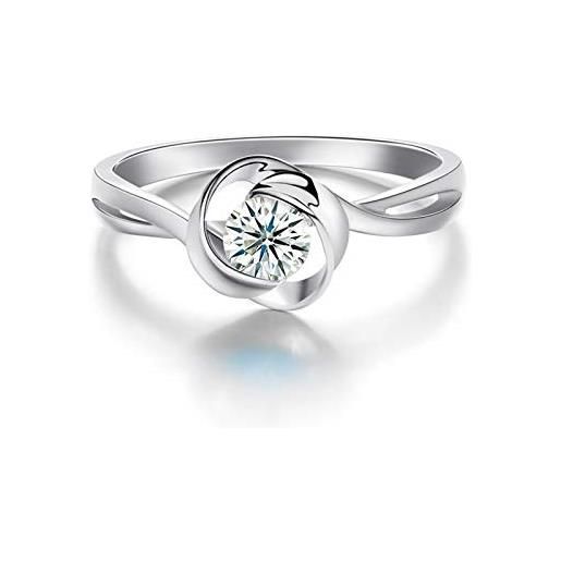 Epinki donna 18k oro anello diamante rotonda fiori anello proposta matrimonio taglia 12