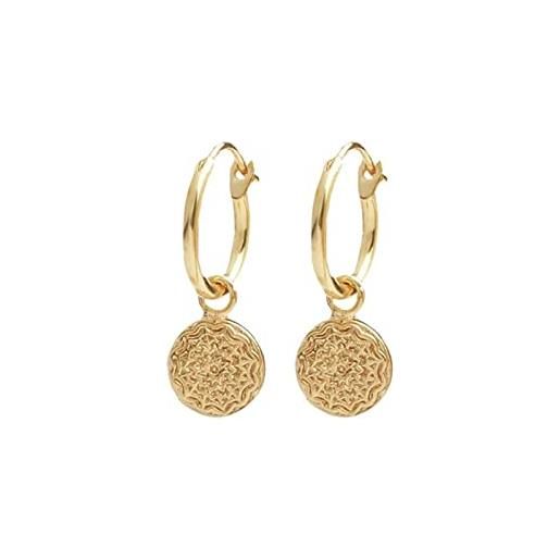 Homxi orecchino donna cerchi, orecchini argento sterling 925 cerchio con rotondo oro orecchini orecchio