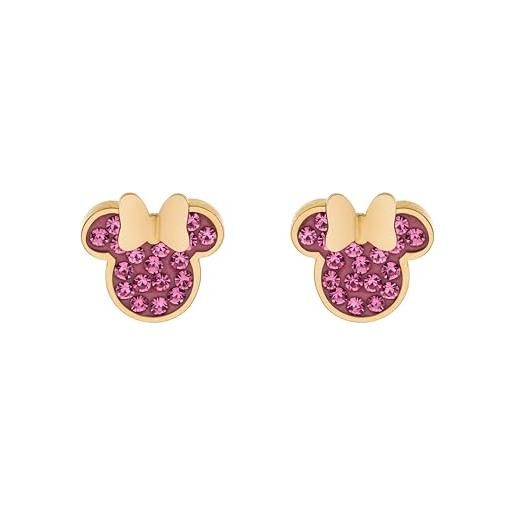 Disney orecchini Disney minnie, acciaio inossidabile con zirconi per bambini e bambine, gioielli Disney