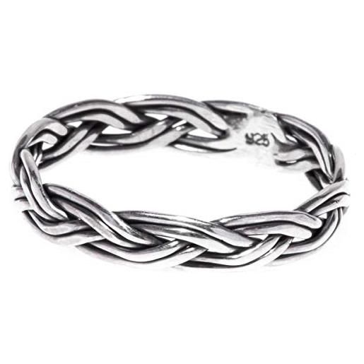 Windalf anello in argento sterling 925 intrecciato rana, 3 mm, stoffa, 